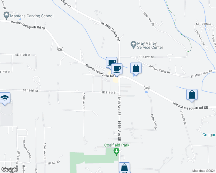 map of restaurants, bars, coffee shops, grocery stores, and more near 11435 163rd Avenue Southeast in Renton