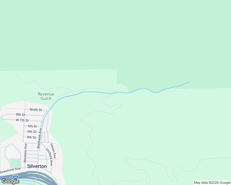 map of restaurants, bars, coffee shops, grocery stores, and more near 498 Revenue Gulch Road in Silverton