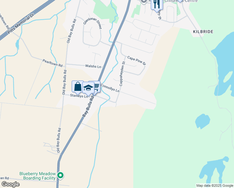 map of restaurants, bars, coffee shops, grocery stores, and more near 27 Valleyview Road in Saint John's