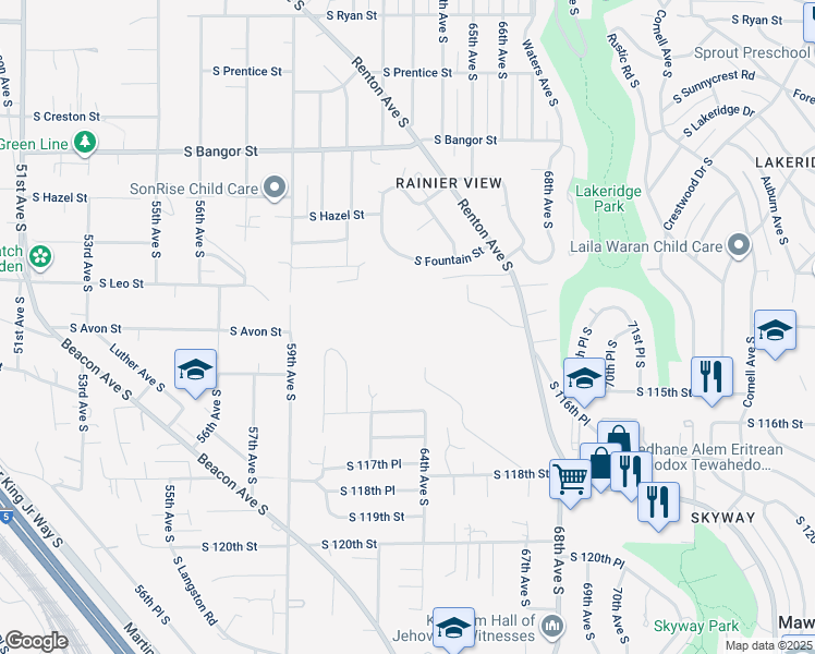 map of restaurants, bars, coffee shops, grocery stores, and more near in Seattle