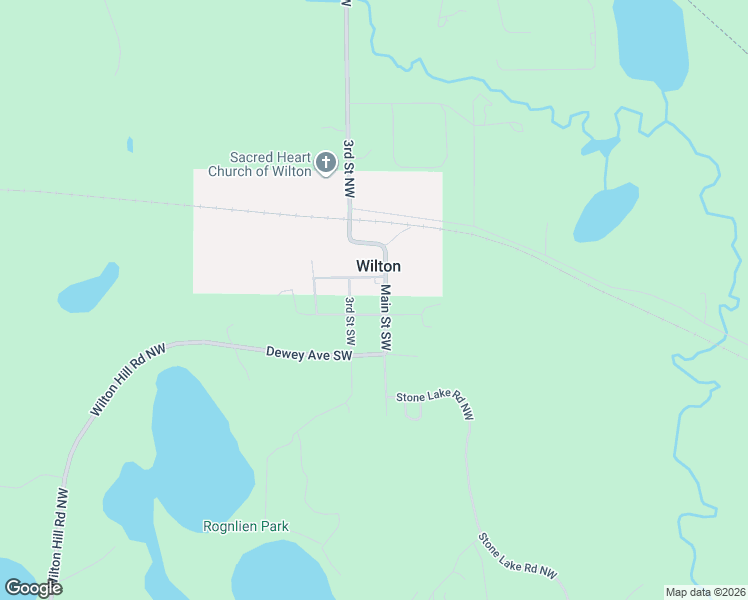 map of restaurants, bars, coffee shops, grocery stores, and more near 420 Main Street Southwest in Wilton