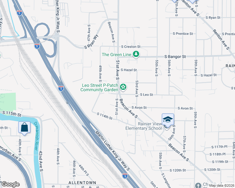 map of restaurants, bars, coffee shops, grocery stores, and more near 11133 51st Avenue South in Seattle