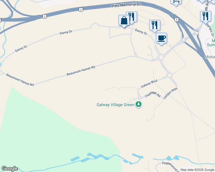 map of restaurants, bars, coffee shops, grocery stores, and more near 34 Donegal Run in St. John's