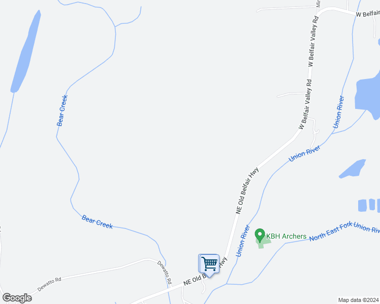map of restaurants, bars, coffee shops, grocery stores, and more near 3933 Northeast Old Belfair Highway in Belfair