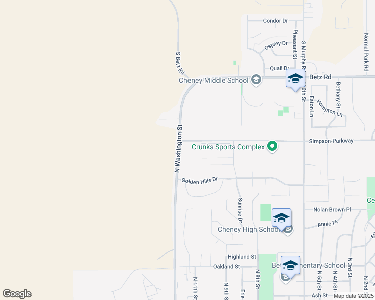 map of restaurants, bars, coffee shops, grocery stores, and more near in Cheney