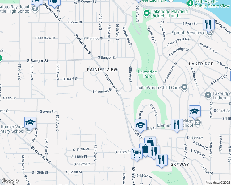 map of restaurants, bars, coffee shops, grocery stores, and more near in Seattle