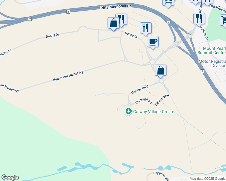 map of restaurants, bars, coffee shops, grocery stores, and more near 24 Terry Lane in St. John's