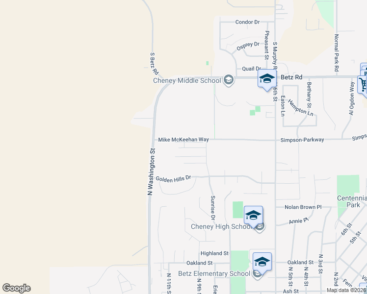 map of restaurants, bars, coffee shops, grocery stores, and more near in Cheney