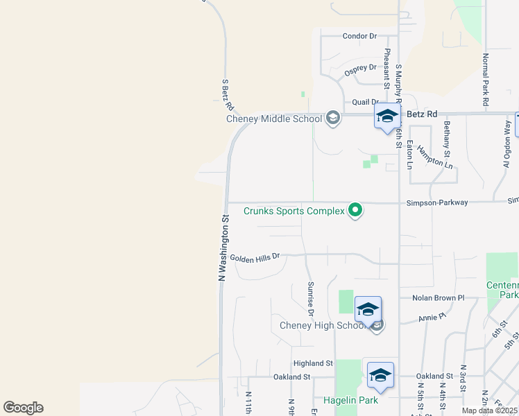 map of restaurants, bars, coffee shops, grocery stores, and more near in Cheney