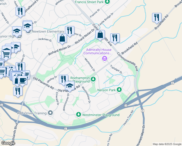 map of restaurants, bars, coffee shops, grocery stores, and more near 8 Wilchris Place in Mount Pearl
