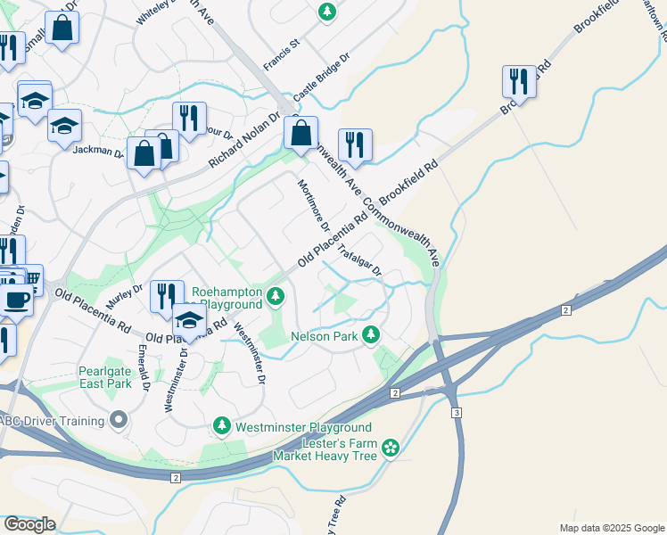 map of restaurants, bars, coffee shops, grocery stores, and more near 14 Portsmouth Close in Mount Pearl