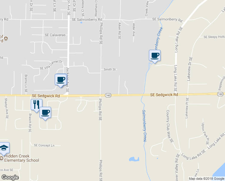 map of restaurants, bars, coffee shops, grocery stores, and more near 4780 Aiken Road Southeast in Port Orchard