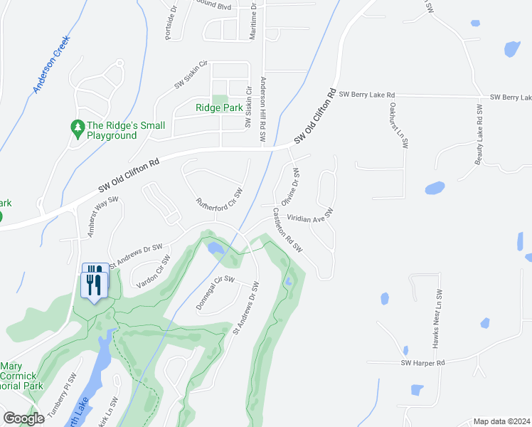 map of restaurants, bars, coffee shops, grocery stores, and more near 4800 Castleton Road Southwest in Port Orchard