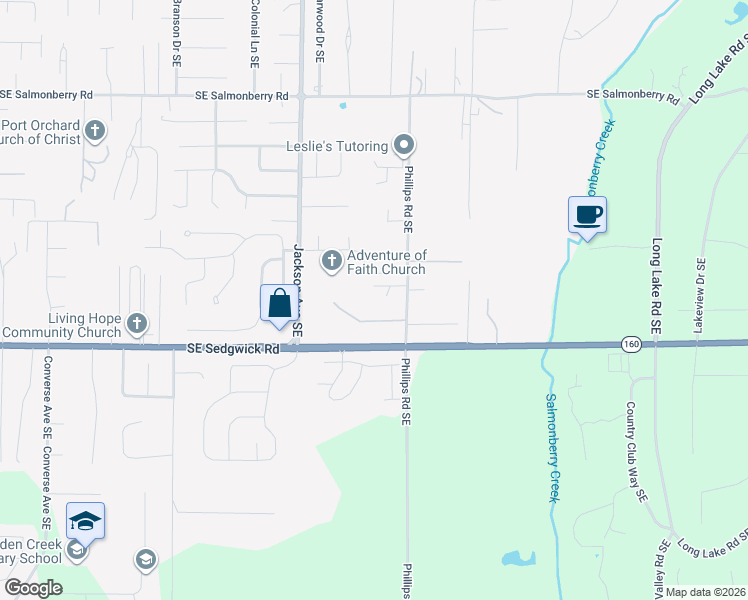map of restaurants, bars, coffee shops, grocery stores, and more near 4680 Phillips Road Southeast in Port Orchard