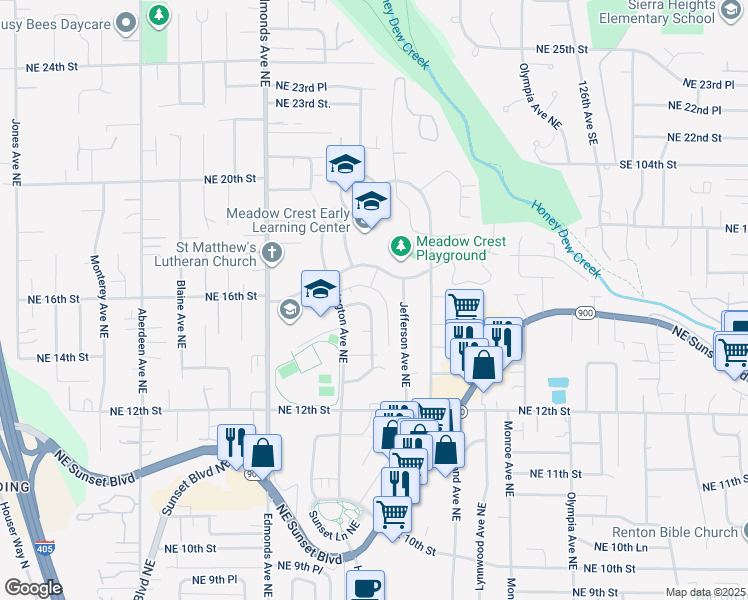 map of restaurants, bars, coffee shops, grocery stores, and more near 1528 Index Ave NE in Renton