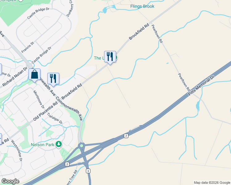 map of restaurants, bars, coffee shops, grocery stores, and more near 26 Tobins Road in St. John's