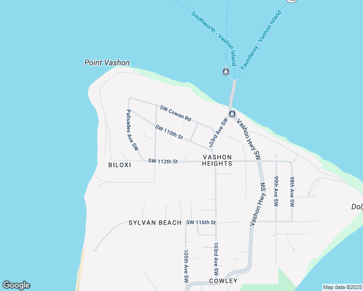 map of restaurants, bars, coffee shops, grocery stores, and more near 10409 SW 110th St in Vashon