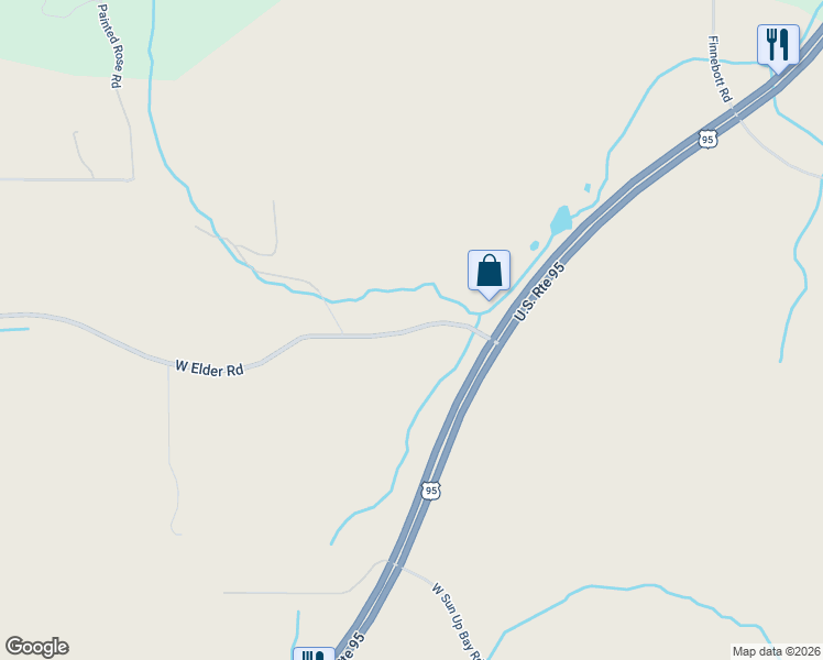 map of restaurants, bars, coffee shops, grocery stores, and more near 12820-12864 West Elder Road in Worley