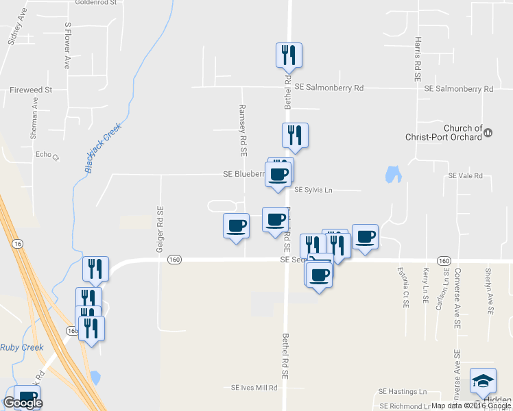 map of restaurants, bars, coffee shops, grocery stores, and more near 1501 Piperberry Way SE in Port Orchard