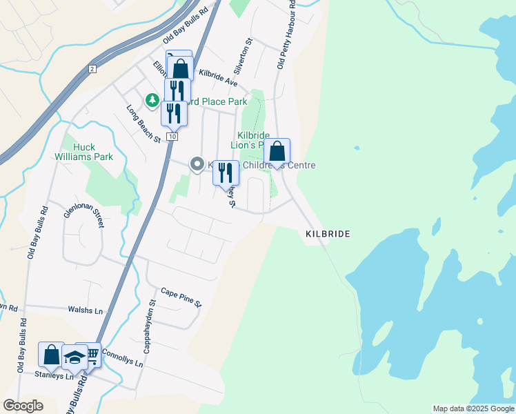 map of restaurants, bars, coffee shops, grocery stores, and more near 78 Chapman Crescent in St. John's