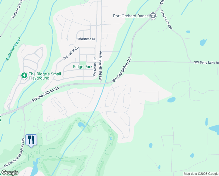 map of restaurants, bars, coffee shops, grocery stores, and more near 4500 Castleton Road Southwest in Port Orchard