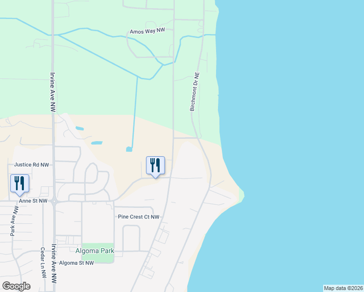 map of restaurants, bars, coffee shops, grocery stores, and more near 4108 Bemidji Avenue North in Bemidji