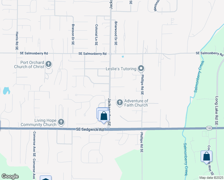 map of restaurants, bars, coffee shops, grocery stores, and more near 3195 Southeast Villa Carmel Drive in Port Orchard