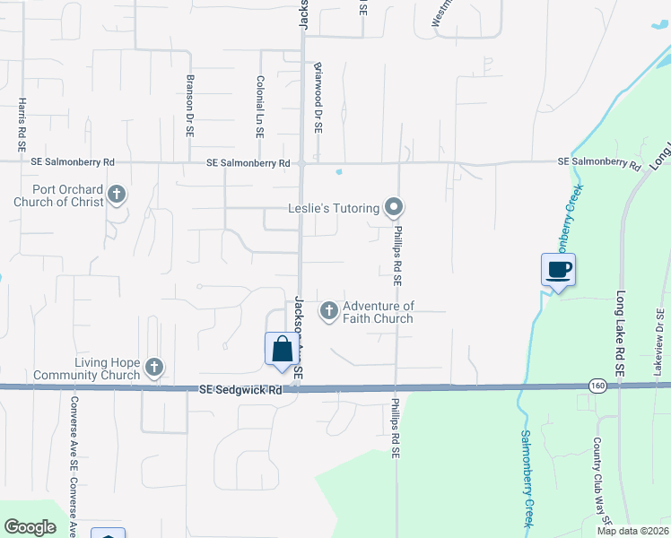 map of restaurants, bars, coffee shops, grocery stores, and more near 3270 Southeast Goldmaur Court in Port Orchard