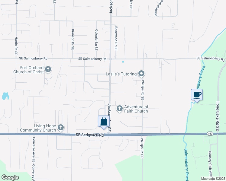 map of restaurants, bars, coffee shops, grocery stores, and more near 3217 Southeast Goldmaur Court in Port Orchard
