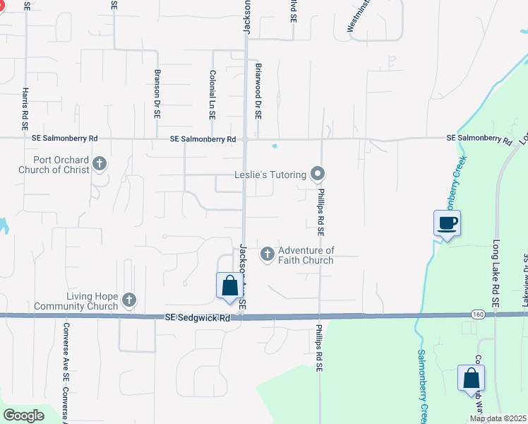 map of restaurants, bars, coffee shops, grocery stores, and more near 3238 Mahali Lane Southeast in Port Orchard