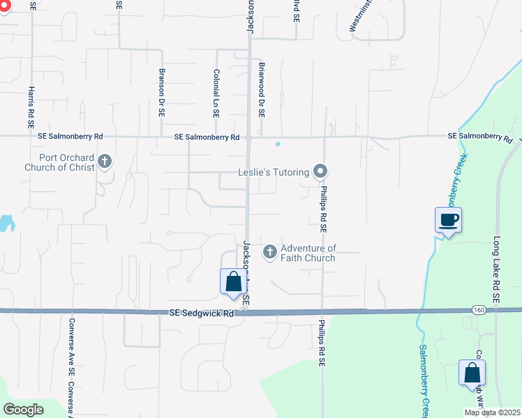 map of restaurants, bars, coffee shops, grocery stores, and more near 3238 Mahali Lane Southeast in Port Orchard