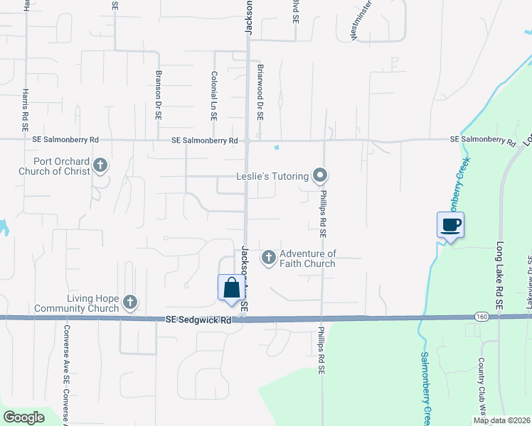 map of restaurants, bars, coffee shops, grocery stores, and more near 3238 Mahali Lane Southeast in Port Orchard