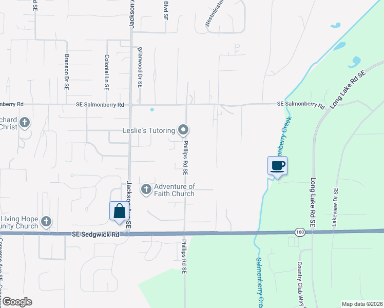 map of restaurants, bars, coffee shops, grocery stores, and more near 4293 Phillips Road Southeast in Port Orchard