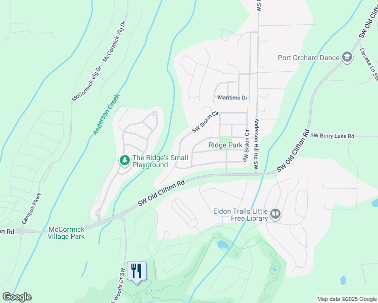 map of restaurants, bars, coffee shops, grocery stores, and more near 4382 Wigeon Avenue Southwest in Port Orchard