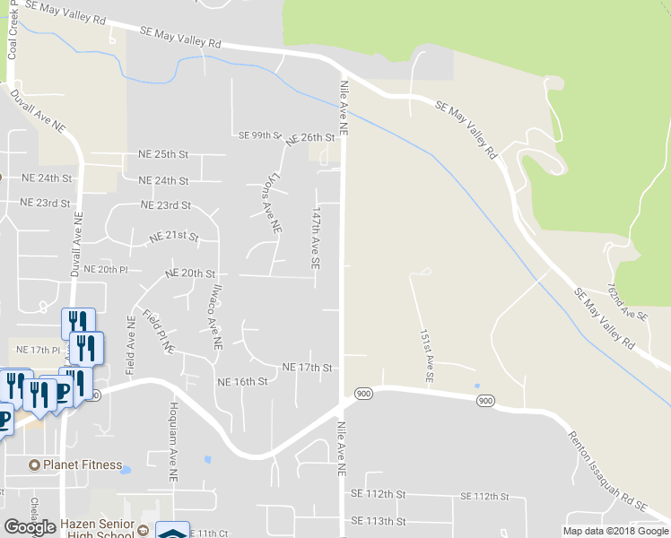 map of restaurants, bars, coffee shops, grocery stores, and more near 10271 148th Avenue Southeast in Renton