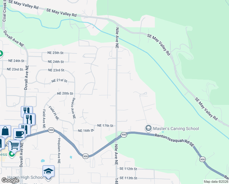 map of restaurants, bars, coffee shops, grocery stores, and more near 10415 148th Avenue Southeast in Renton