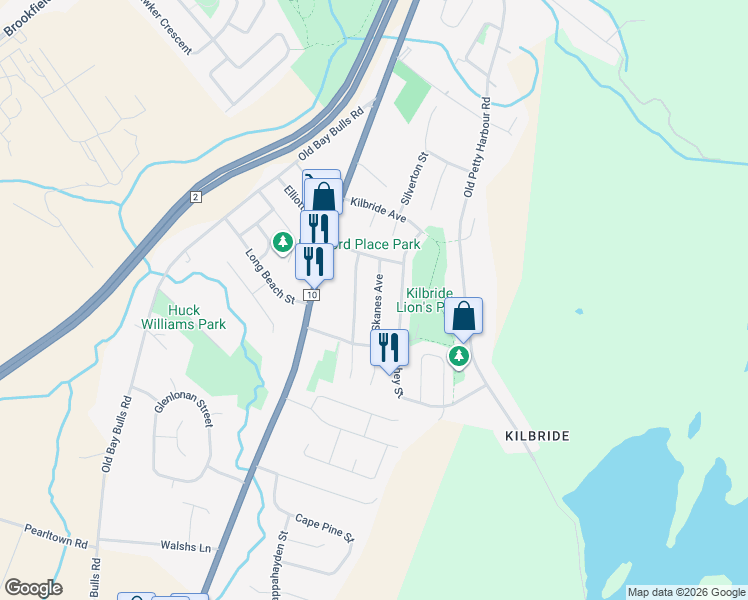 map of restaurants, bars, coffee shops, grocery stores, and more near 15 Skanes Avenue in Saint John's