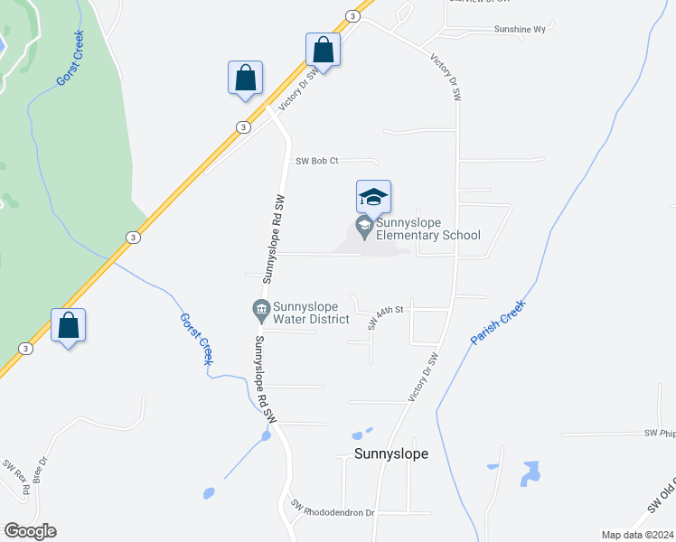 map of restaurants, bars, coffee shops, grocery stores, and more near 5878 Southwest Reese Lane in Port Orchard