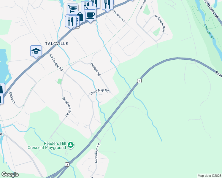 map of restaurants, bars, coffee shops, grocery stores, and more near 83 Pocket Road in Conception Bay South