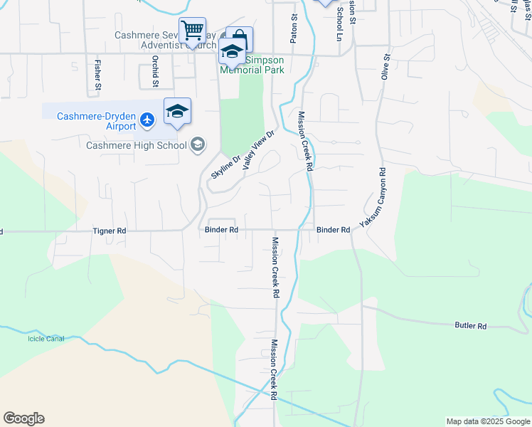 map of restaurants, bars, coffee shops, grocery stores, and more near 5110 Regan Road in Cashmere