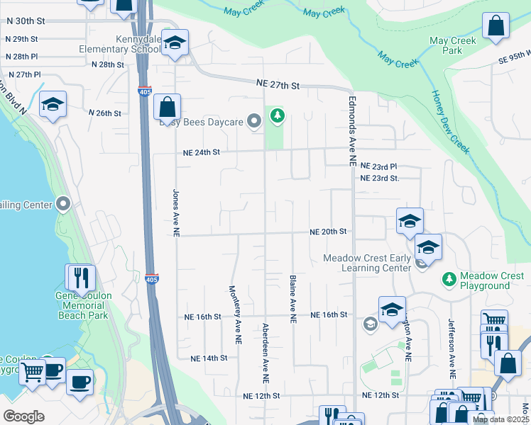 map of restaurants, bars, coffee shops, grocery stores, and more near in Newcastle