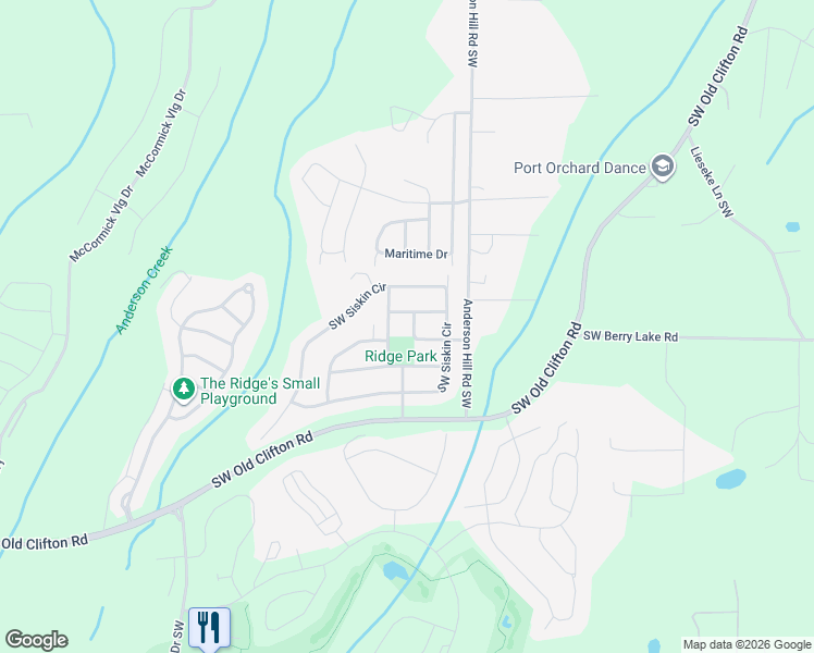 map of restaurants, bars, coffee shops, grocery stores, and more near 2222 Southwest Warbler Way in Port Orchard