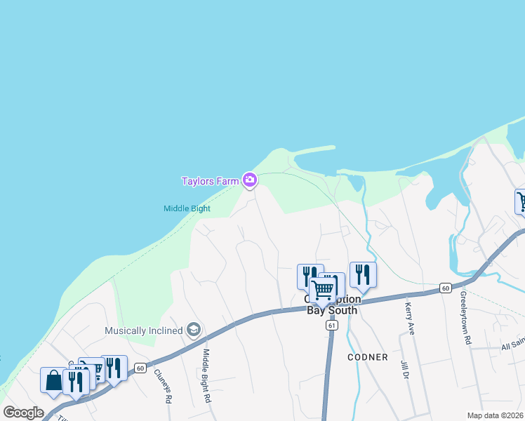 map of restaurants, bars, coffee shops, grocery stores, and more near 53 Fagans Road in Conception Bay South