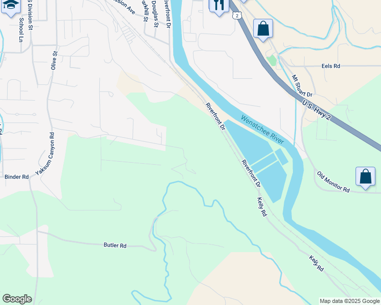 map of restaurants, bars, coffee shops, grocery stores, and more near 5191 Vista Heights Place in Cashmere