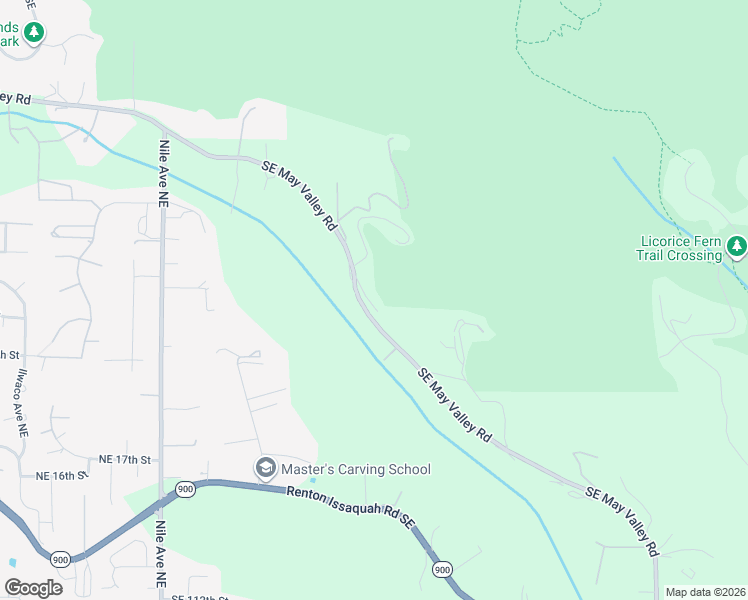 map of restaurants, bars, coffee shops, grocery stores, and more near 15440 Southeast May Valley Road in Renton