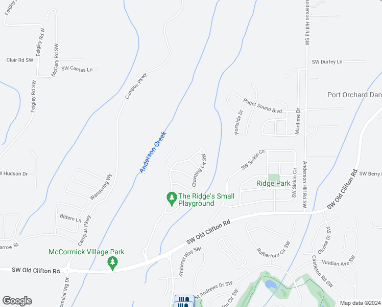 map of restaurants, bars, coffee shops, grocery stores, and more near 4386 Chanting Circle Southwest in Port Orchard