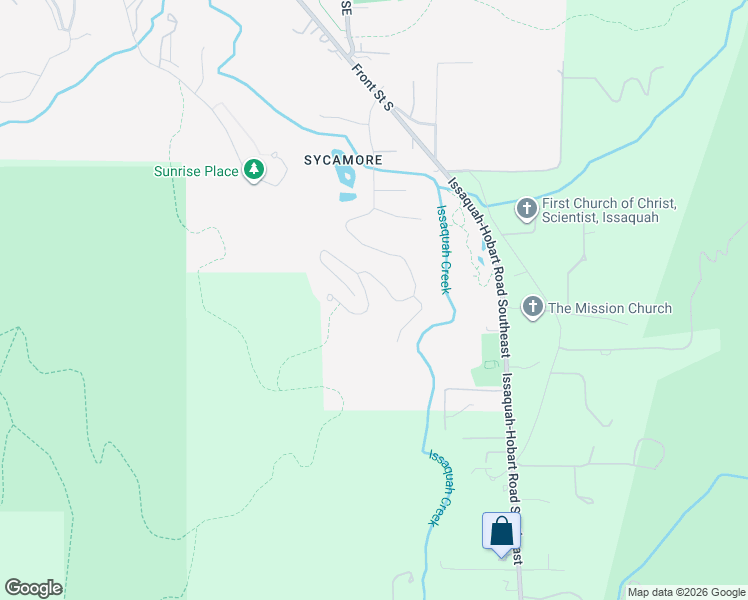 map of restaurants, bars, coffee shops, grocery stores, and more near Southeast Crystal Creek Circle in Issaquah