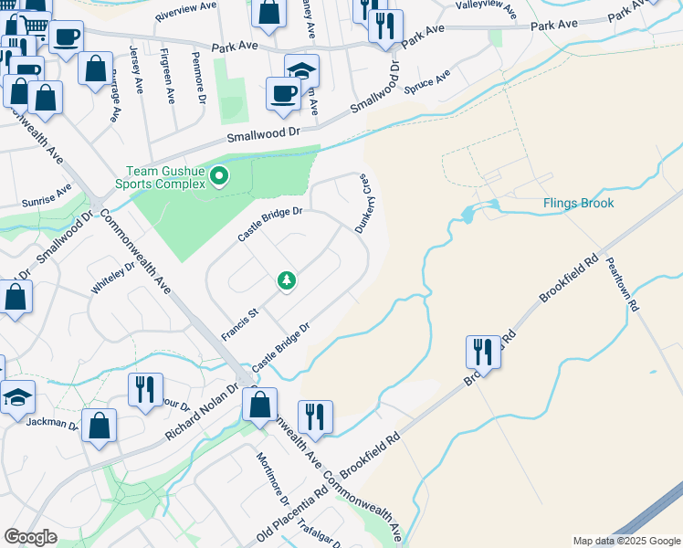 map of restaurants, bars, coffee shops, grocery stores, and more near 13 Rose Abbey Street in St. John's