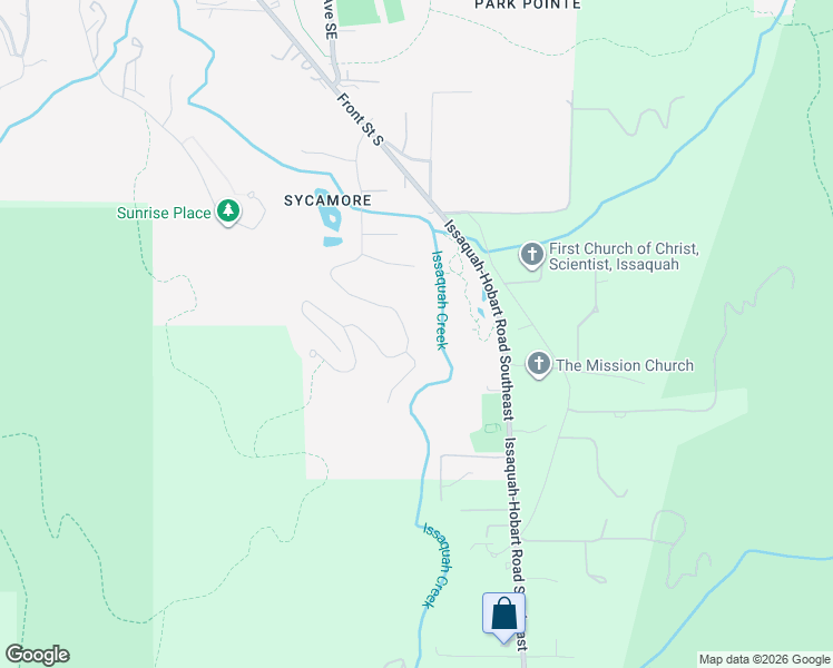 map of restaurants, bars, coffee shops, grocery stores, and more near 1580 Sycamore Drive Southeast in Issaquah