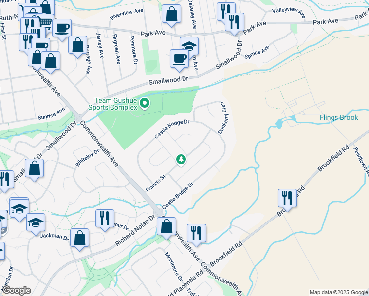 map of restaurants, bars, coffee shops, grocery stores, and more near 6 Glen Abbey Street in St. John's